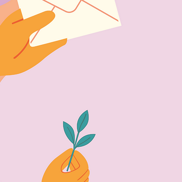 illustrated letter and olive branch